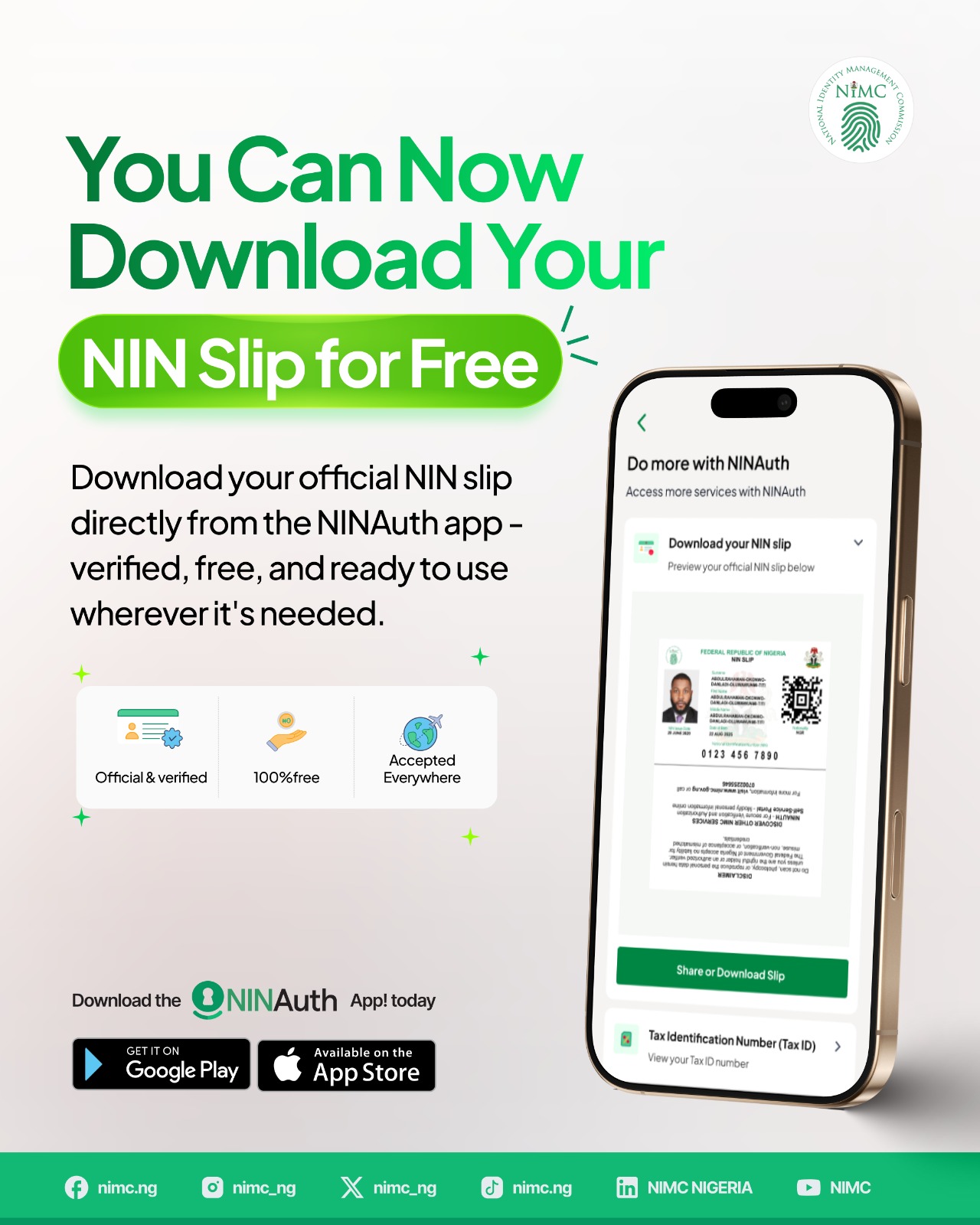 Virtual Nin Sample National Identity Management Commission