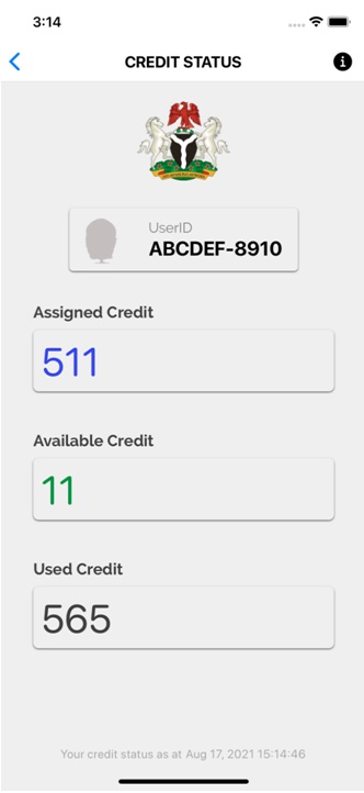 Credit Status section