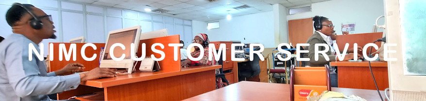 Some NIMC Customer Service (SERVICOM) staff busy attending to calls and queries